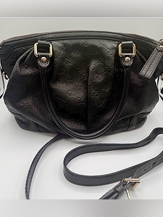 Gucci Handbags - Gucci Black Guccissima Leather Medium Sukey 2-way Satchel Bag